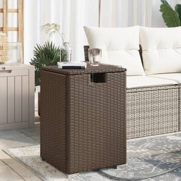 Propane Tank Cover Table Brown 40x40x60 cm Poly Rattan