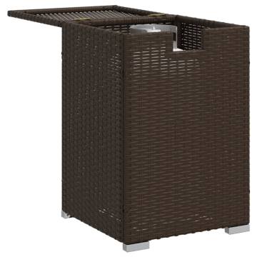 Propane Tank Cover Table Brown 40x40x60 cm Poly Rattan