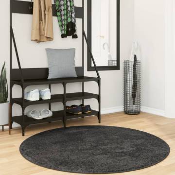 Shaggy Rug High Pile Modern Anthracite Ã˜ 160 cm