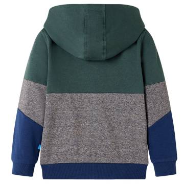 Kids' Hooded Sweatshirt with Zip Dark Green 128