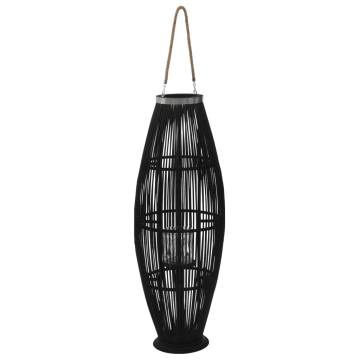 Hanging Candle Lantern Holder Bamboo Black 95 cm