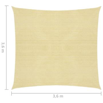 Sunshade Sail HDPE Square 3.6x3.6 m Beige