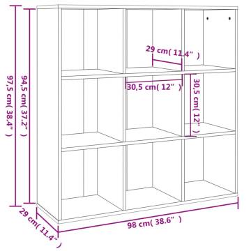 Book Cabinet Brown Oak 98x29x97.5 cm