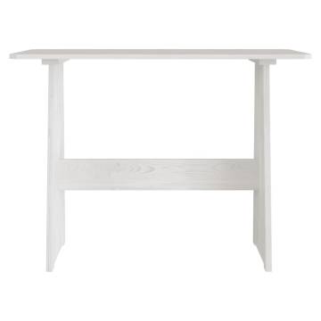 Dining Table with Bench White Solid Pinewood