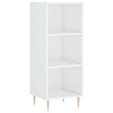 Highboard High Gloss White 34.5x34x180 cm Engineered Wood