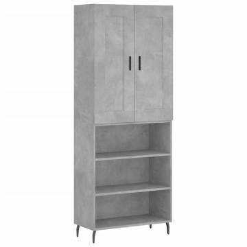 Highboard Concrete Grey 69.5x34x180 cm Engineered Wood