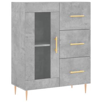 Highboard Concrete Grey 69.5x34x180 cm Engineered Wood