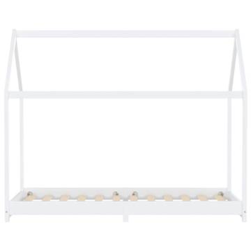 Kids Bed Frame White Solid Pine Wood 90x200 cm