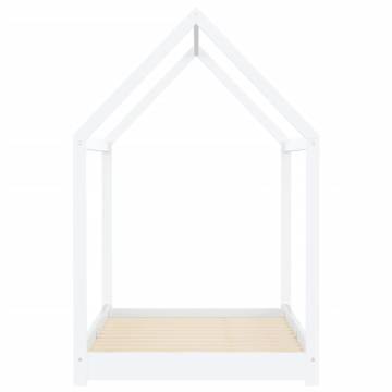 Kids Bed Frame White Solid Pine Wood 90x200 cm