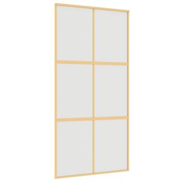 Sliding Door Gold 102.5x205 cm Frosted ESG Glass and Aluminium