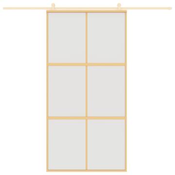 Sliding Door Gold 102.5x205 cm Frosted ESG Glass and Aluminium