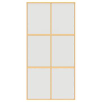 Sliding Door Gold 102.5x205 cm Frosted ESG Glass and Aluminium