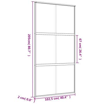 Sliding Door Gold 102.5x205 cm Frosted ESG Glass and Aluminium