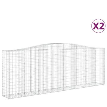 Arched Gabion Baskets 2 pcs 400x50x140/160 cm Galvanised Iron