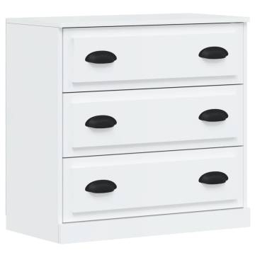 Sideboards 3 pcs High Gloss White Engineered Wood