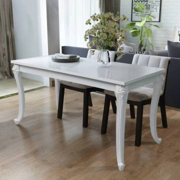 Dining Table 116x66x76 cm High Gloss White