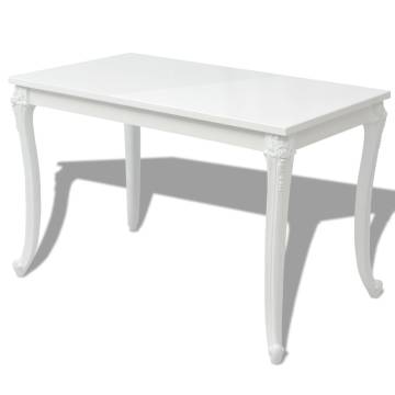 Dining Table 116x66x76 cm High Gloss White