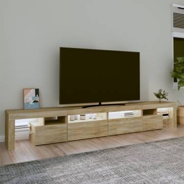 TV Cabinet with LED Lights Sonoma Oak 260x36.5x40 cm