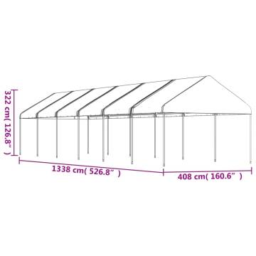 Gazebo with Roof White 13.38x4.08x3.22 m Polyethylene