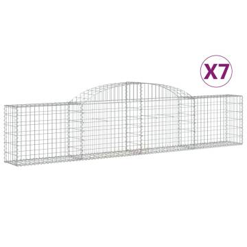 Arched Gabion Baskets 7 pcs 300x30x60/80 cm Galvanised Iron