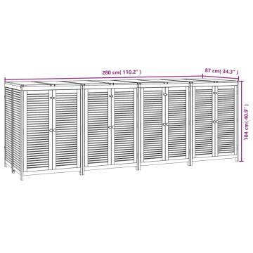 Garden Storage Box 280x87x104 cm Solid Wood Acacia