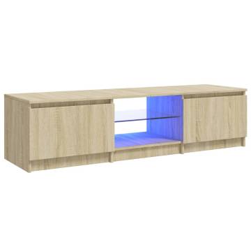 TV Cabinet with LED Lights Sonoma Oak 140x40x35.5 cm