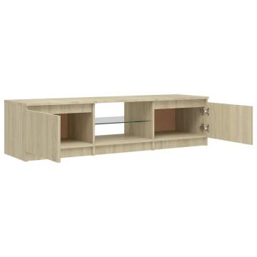 TV Cabinet with LED Lights Sonoma Oak 140x40x35.5 cm