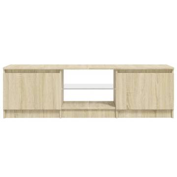 TV Cabinet with LED Lights Sonoma Oak 140x40x35.5 cm