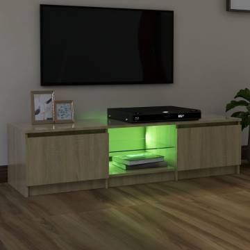 TV Cabinet with LED Lights Sonoma Oak 140x40x35.5 cm