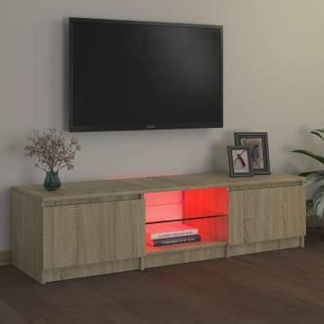 TV Cabinet with LED Lights Sonoma Oak 140x40x35.5 cm