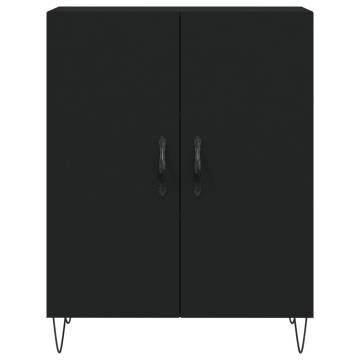 Highboard Black 69.5x34x180 cm Engineered Wood