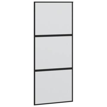 Sliding Door Black 90x205 cm Tempered Glass and Aluminium