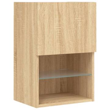 TV Cabinets with LED Lights 2 pcs Sonoma Oak 40.5x30x60 cm