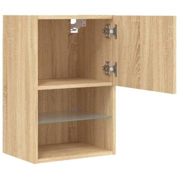 TV Cabinets with LED Lights 2 pcs Sonoma Oak 40.5x30x60 cm