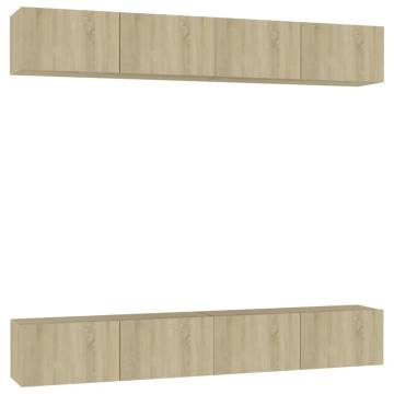 TV Cabinets 4 pcs Sonoma Oak 100x30x30 cm Engineered Wood