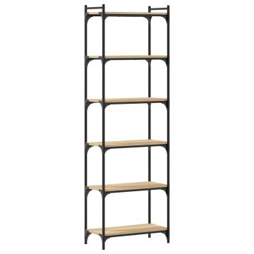 Bookcase 6-Tier Sonoma Oak 60x30x188 cm Engineered Wood