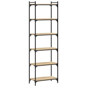 Bookcase 6-Tier Sonoma Oak 60x30x188 cm Engineered Wood