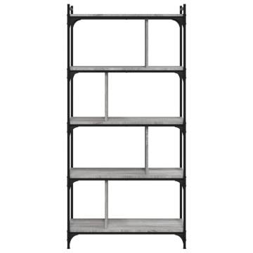 Bookcase 5-Tier Grey Sonoma 76x32x158 cm Engineered Wood