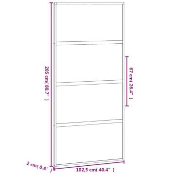 Sliding Door Black 102.5x205 cm Tempered Glass and Aluminium