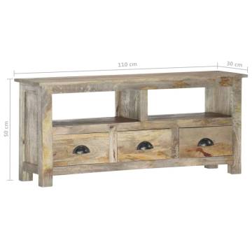 TV Cabinet 110x30x50 cm Solid Mango Wood