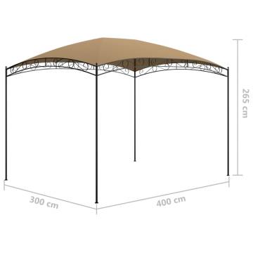 Gazebo 3x4x2.65 m Taupe 180 g/m²