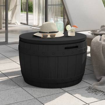 3-in-1 Garden Storage Box Black Polypropylene