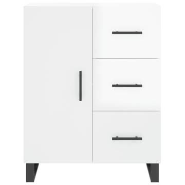 Highboard High Gloss White 69.5x34x180 cm Engineered Wood