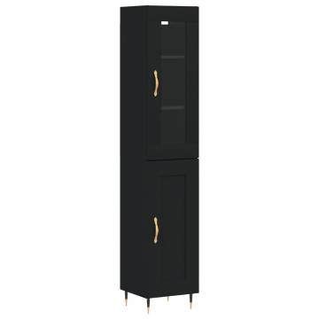 Highboard Black 34.5x34x180 cm Engineered Wood