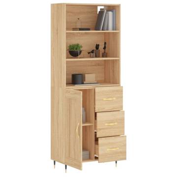 Highboard Sonoma Oak 69.5x34x180 cm Engineered Wood