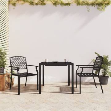 3 Piece Garden Dining Set Anthracite Steel