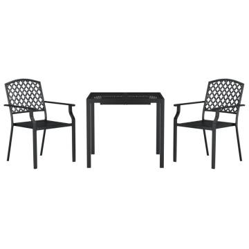 3 Piece Garden Dining Set Anthracite Steel