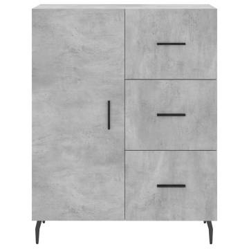 Highboard Concrete Grey 69.5x34x180 cm Engineered Wood