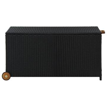 Garden Storage Box Black 120x65x61 cm Poly Rattan