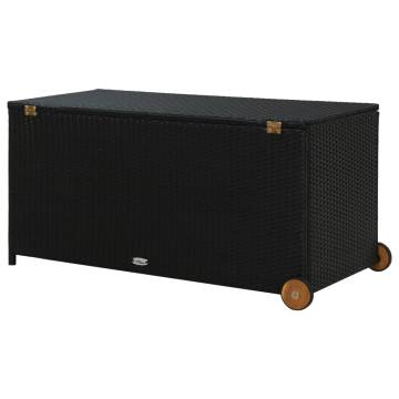 Garden Storage Box Black 120x65x61 cm Poly Rattan